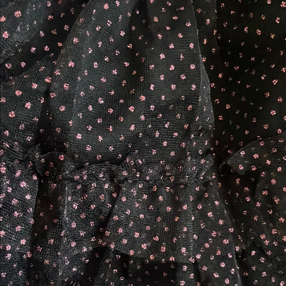 Gymboree Pink Long Sleeve Onesie & Black&Pink Skirt Matching Set